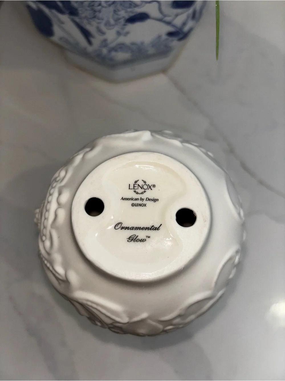 Lenox Ornamental Glow Ivory Porcelain Nativity Snowflake Votive Candle Holder